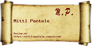 Mittl Pentele névjegykártya